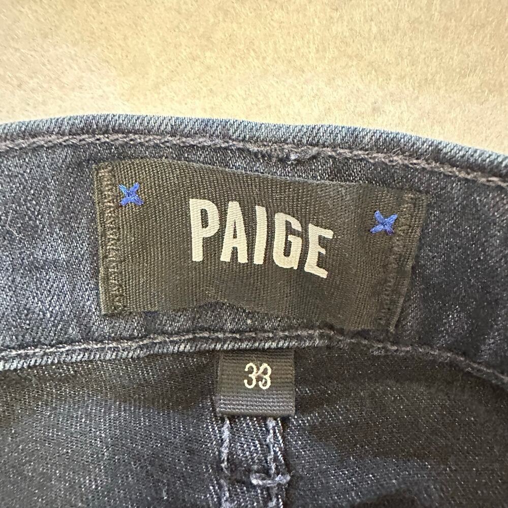 Paige Federal Jeans Slim Straight Inkwell Dark Blue Denim Mens Size 33x32 - Picture 2 of 10